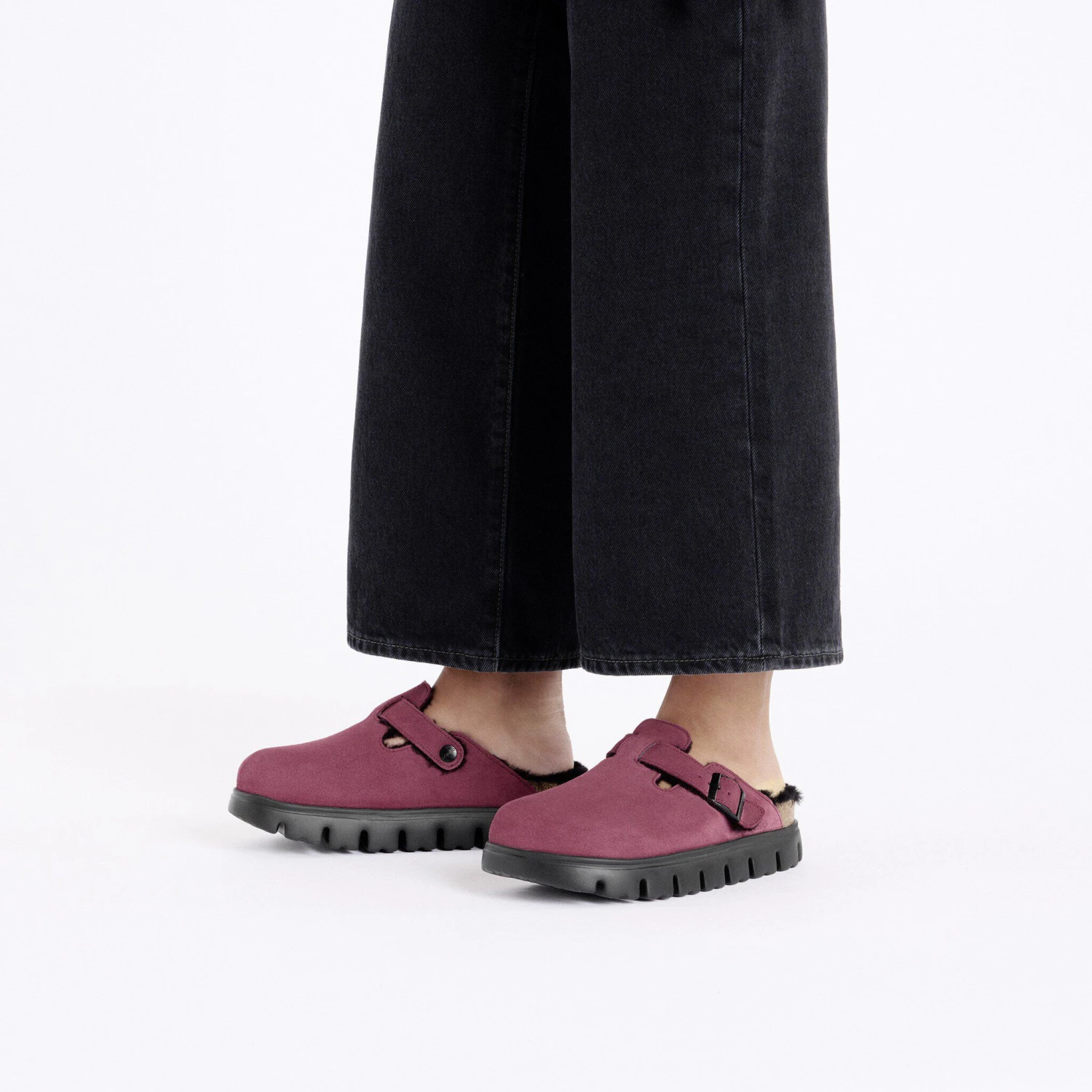 Boston Chunky Shearling Suede Leather Berry Crush 5 Boston Chunky Shearling Suede Leather Berry Crush - Image 5