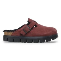 Boston Chunky Shearling Suede Leather Berry Crush 10 Boston Chunky Shearling Suede Leather Berry Crush -Birkenstock Shop 1028451 side