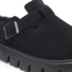 Boston Chunky Shearling Suede Leather Black -Birkenstock Shop 1028453 detail 1