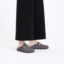 Birkenstock Boston Suede Leather Velvet Grey -Birkenstock Shop 1028602 f look f