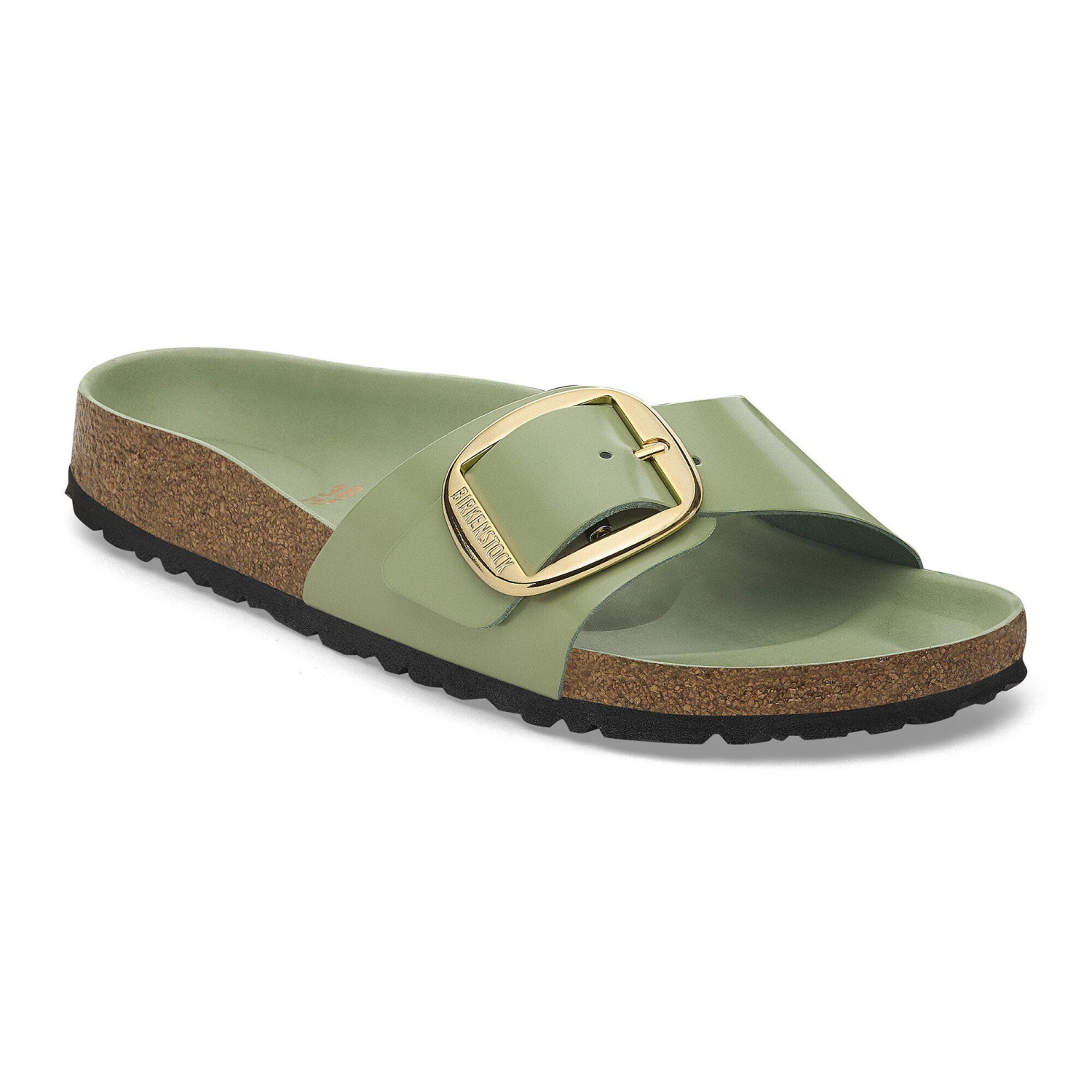 Birkenstock Madrid Big Buckle Natural Leather Patent High-Shine Green Tea 1 Birkenstock Madrid Big Buckle Natural Leather Patent High-Shine Green Tea