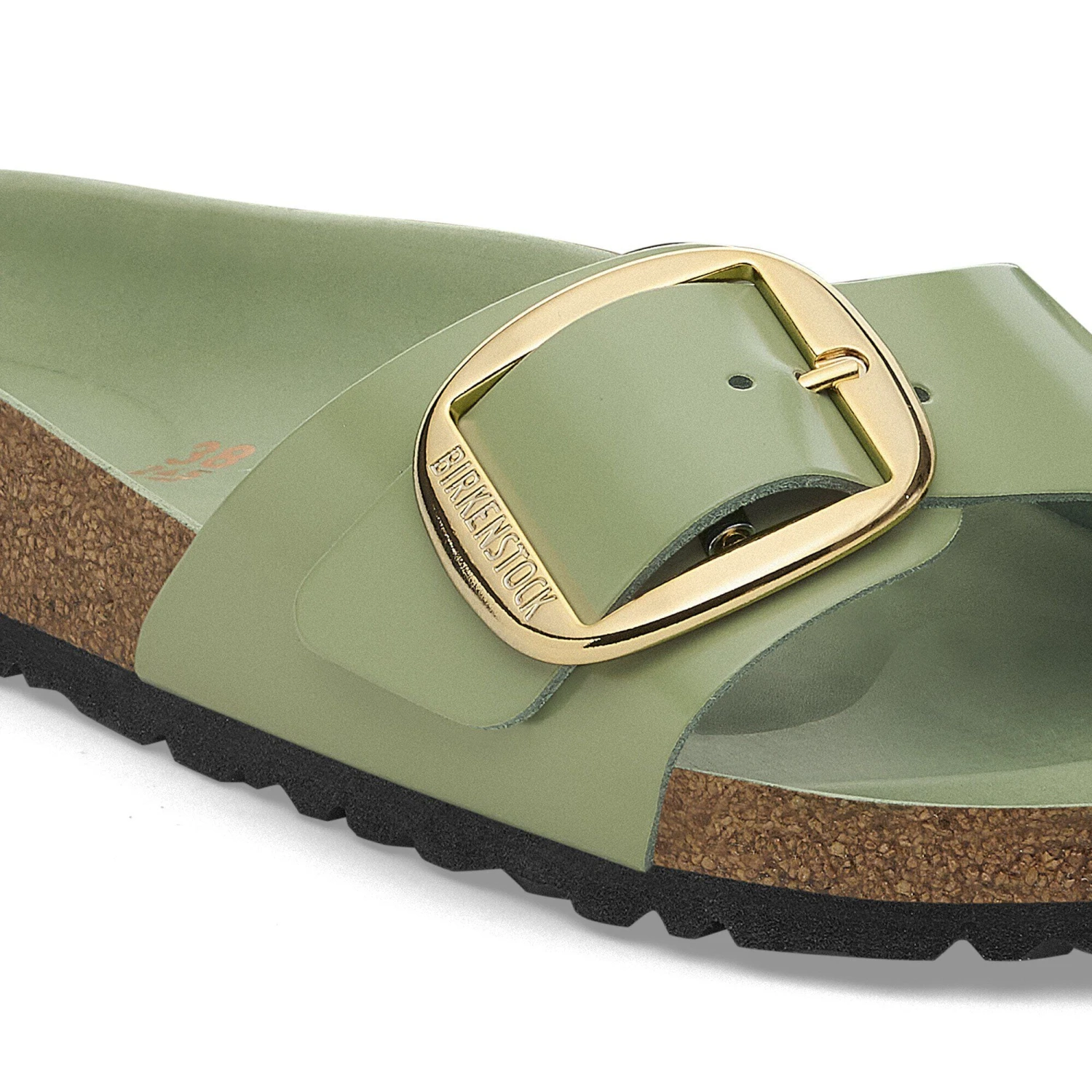Birkenstock Madrid Big Buckle Natural Leather Patent High-Shine Green Tea 8 Birkenstock Madrid Big Buckle Natural Leather Patent High-Shine Green Tea - Image 8