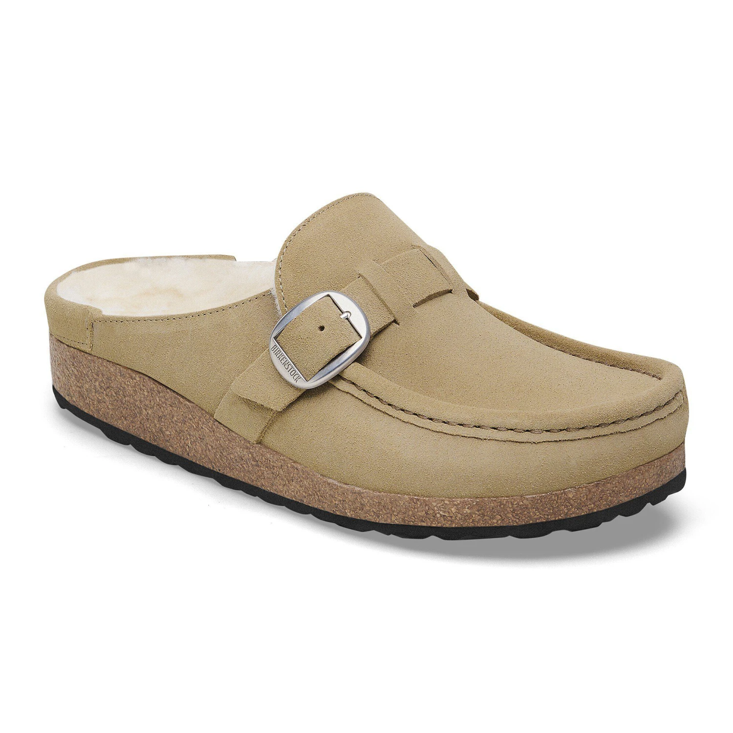 Birkenstock Buckley Shearling Suede Leather Taupe 1 Birkenstock Buckley Shearling Suede Leather Taupe