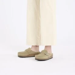 Birkenstock Buckley Shearling Suede Leather Taupe 15 Birkenstock Buckley Shearling Suede Leather Taupe -Birkenstock Shop 1028624 f look f