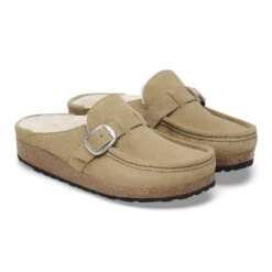 Birkenstock Buckley Shearling Suede Leather Taupe 11 Birkenstock Buckley Shearling Suede Leather Taupe -Birkenstock Shop 1028624 pair
