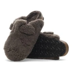 Birkenstock Boston Big Buckle Shearling Concrete Gray -Birkenstock Shop 1028628 sole