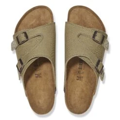 Birkenstock Zürich Canvas Natural Fibre Faded Khaki -Birkenstock Shop 1028755 top