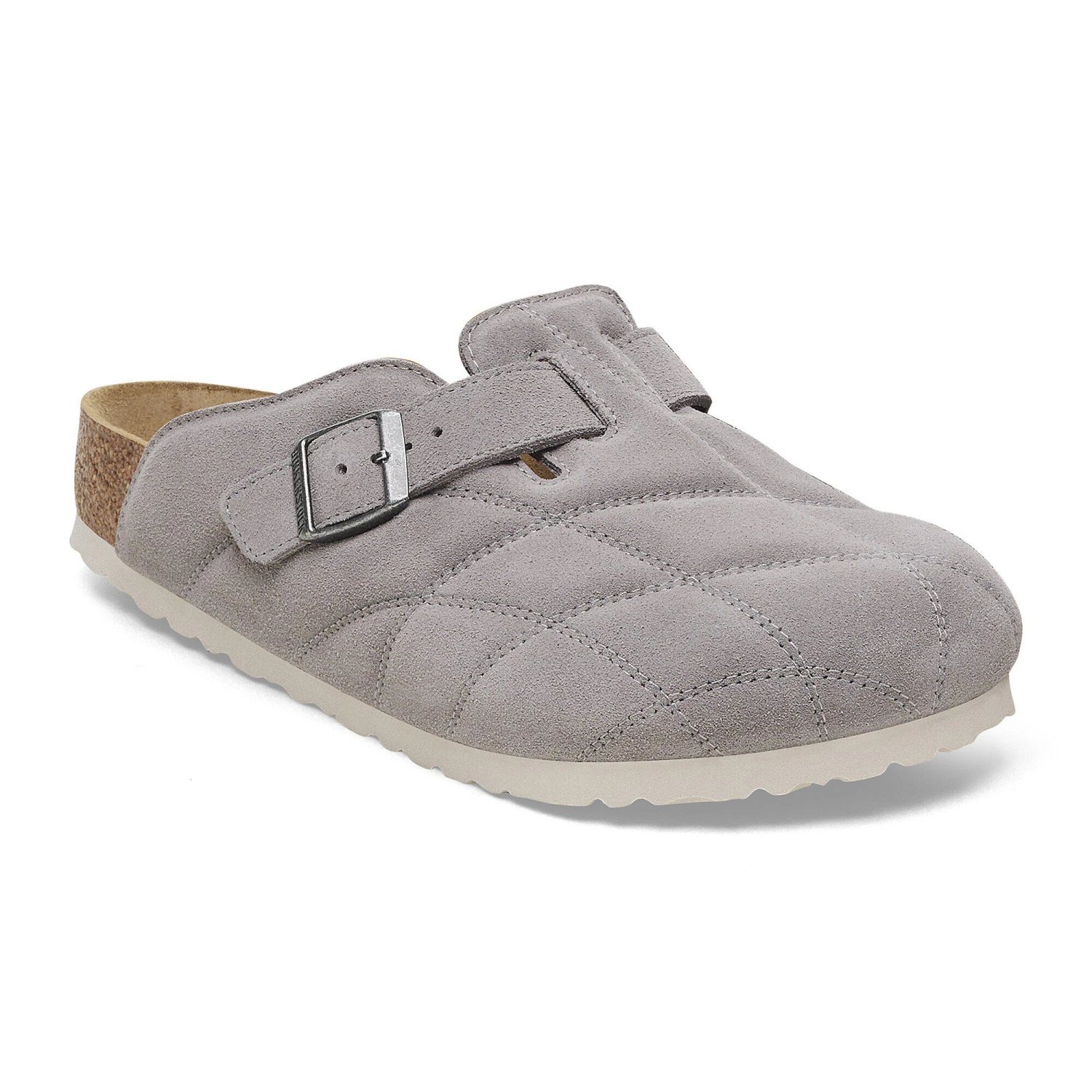 Birkenstock Boston Quilted Suede Leather Stone Coin 1 Birkenstock Boston Quilted Suede Leather Stone Coin