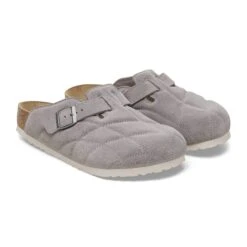Birkenstock Boston Quilted Suede Leather Stone Coin 9 Birkenstock Boston Quilted Suede Leather Stone Coin -Birkenstock Shop 1028810 pair