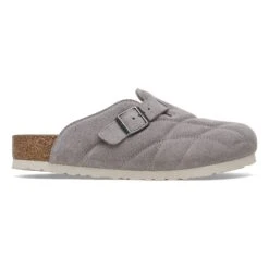 Birkenstock Boston Quilted Suede Leather Stone Coin 8 Birkenstock Boston Quilted Suede Leather Stone Coin -Birkenstock Shop 1028810 side