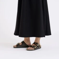 Birkenstock Arizona Big Buckle Textile Raffia Black -Birkenstock Shop 1029033 f look f