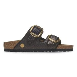 Birkenstock Arizona Big Buckle Textile Raffia Black -Birkenstock Shop 1029033 side