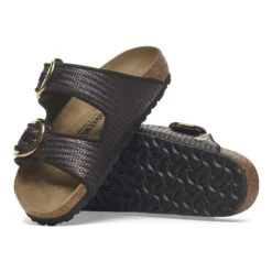 Birkenstock Arizona Big Buckle Textile Raffia Black -Birkenstock Shop 1029033 sole