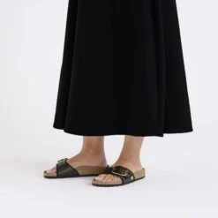 Birkenstock Madrid Big Buckle Raffia Textile Raffia Black -Birkenstock Shop 1029034 f look f