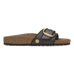 Birkenstock Madrid Big Buckle Raffia Textile Raffia Black -Birkenstock Shop 1029034 side