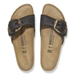 Birkenstock Madrid Big Buckle Raffia Textile Raffia Black -Birkenstock Shop 1029034 top