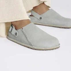 Birkenstock Lutry Premium Suede Suede Leather Pure Sage 16 Birkenstock Lutry Premium Suede Suede Leather Pure Sage -Birkenstock Shop 1029051 f closeup f