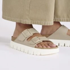 Arizona Chunky Birko-Flor Sandcastle -Birkenstock Shop 1029094 f closeup f