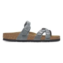 Birkenstock Franca Braided Oiled Leather Basalt Gray -Birkenstock Shop 1029098 side
