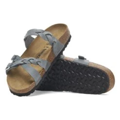 Birkenstock Franca Braided Oiled Leather Basalt Gray -Birkenstock Shop 1029098 sole
