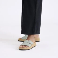 Almina Nubuck Leather Pure Sage -Birkenstock Shop 1029103 f look f