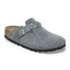 Birkenstock Boston Braided Suede Leather Basalt Gray