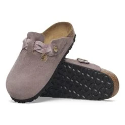 Birkenstock Boston Braided Suede Leather Faded Purple -Birkenstock Shop 1029115 sole