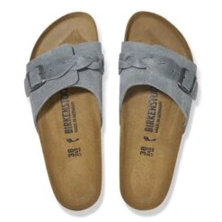 Birkenstock Oita Braided Suede Leather Basalt Gray -Birkenstock Shop 1029130 top