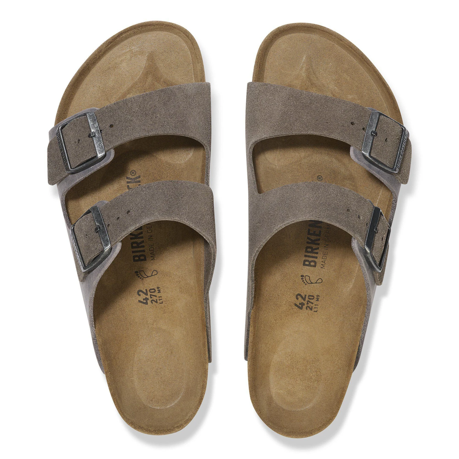 Birkenstock Arizona Mixed Leather Concrete Gray 2 Birkenstock Arizona Mixed Leather Concrete Gray - Image 2