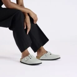 Birkenstock Boston Big Buckle Nubuck Leather Pure Sage -Birkenstock Shop 1029279 f look f