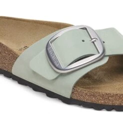 Birkenstock Madrid Big Buckle Nubuck Leather Pure Sage -Birkenstock Shop 1029292 detail 1