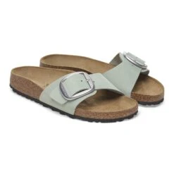 Birkenstock Madrid Big Buckle Nubuck Leather Pure Sage -Birkenstock Shop 1029292 pair