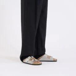 Birkenstock Arizona Big Buckle Natural Leather Patent High-Shine Stone Coin -Birkenstock Shop 1029346 f look f