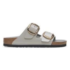 Birkenstock Arizona Big Buckle Natural Leather Patent High-Shine Stone Coin -Birkenstock Shop 1029346 side