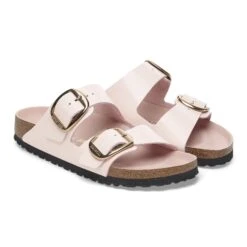 Birkenstock Arizona Big Buckle Natural Leather Patent High-Shine Light Rose -Birkenstock Shop 1029352 pair