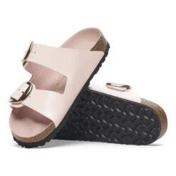 Birkenstock Arizona Big Buckle Natural Leather Patent High-Shine Light Rose -Birkenstock Shop 1029352 sole