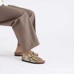 Birkenstock Sydney Luxe Buckle Birko-Flor Graceful Taupe -Birkenstock Shop 1029356 f look f