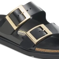 Birkenstock Arizona Droplet Buckle Natural Leather Patent High Shine Black -Birkenstock Shop 1029364 detail 1