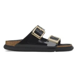 Birkenstock Arizona Droplet Buckle Natural Leather Patent High Shine Black -Birkenstock Shop 1029364 side