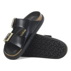 Birkenstock Arizona Droplet Buckle Natural Leather Patent High Shine Black -Birkenstock Shop 1029364 sole