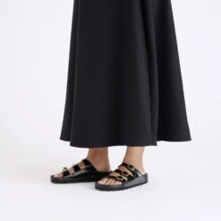 Birkenstock Florida Exquisite Natural Leather Patent High Shine Black -Birkenstock Shop 1029371 f look f