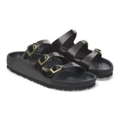 Birkenstock Florida Exquisite Natural Leather Patent High Shine Black -Birkenstock Shop 1029371 pair