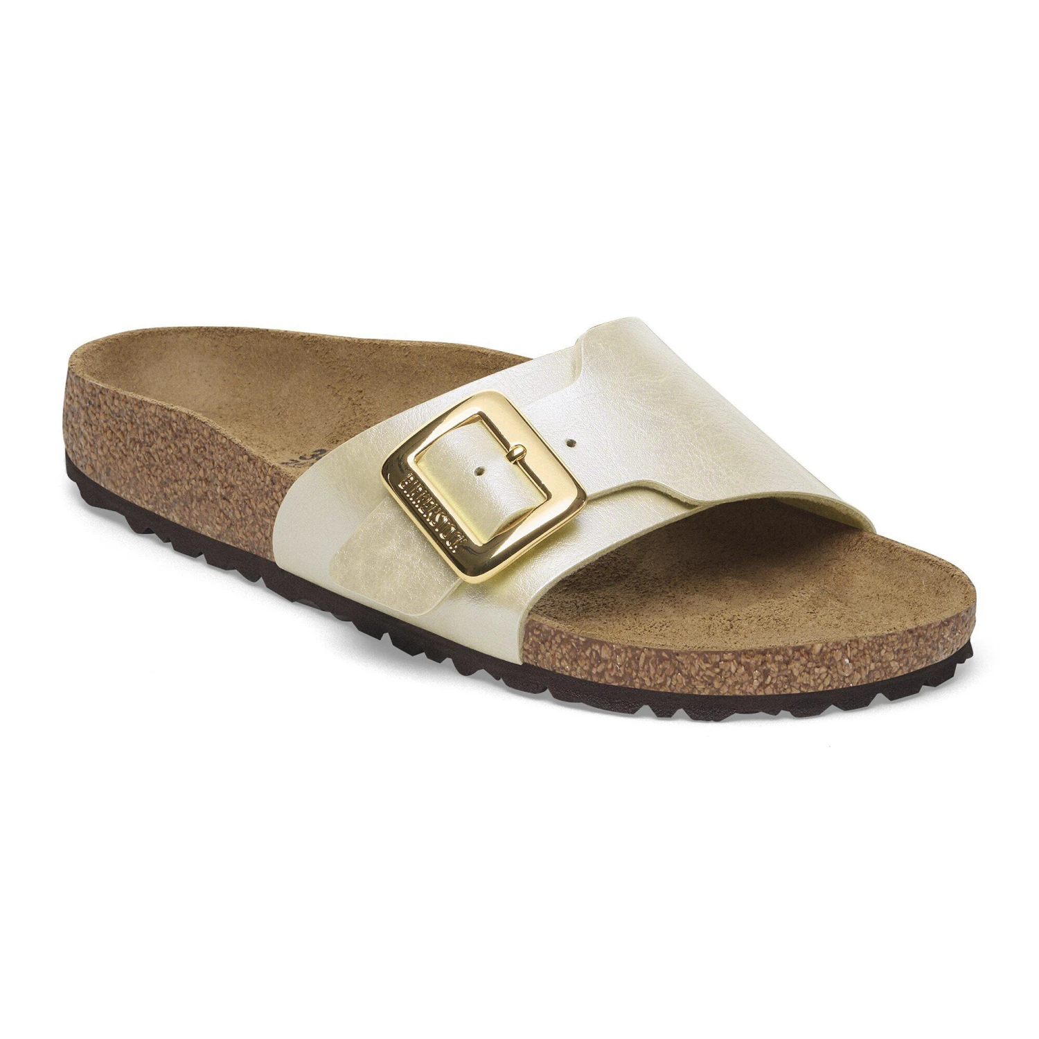 Birkenstock Catalina Luxe Buckle Birko-Flor Graceful Pearl White 1 Birkenstock Catalina Luxe Buckle Birko-Flor Graceful Pearl White