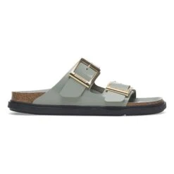 Birkenstock Arizona Droplet Buckle Natural Leather Patent High Shine Pure Sage -Birkenstock Shop 1029384 side
