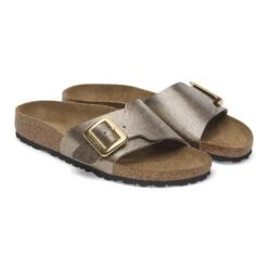 Birkenstock Catalina Luxe Buckle Birko-Flor Graceful Taupe -Birkenstock Shop 1029414 pair