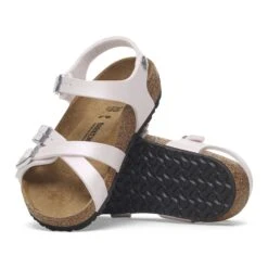 Birkenstock Kumba Kids Birko-Flor Embossed Saffiano Iridescent Light Rose -Birkenstock Shop 1029426 sole