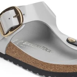 Birkenstock Gizeh Big Buckle Natural Leather Patent High-Shine Stone Coin -Birkenstock Shop 1029430 detail 1