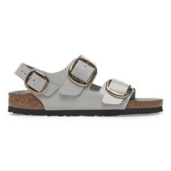Birkenstock Milano Big Buckle Natural Leather Patent High Shine Stone Coin -Birkenstock Shop 1029432 side