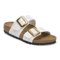 Birkenstock Sydney Luxe Buckle Birko-Flor Patent Patent White