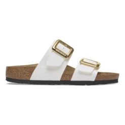 Birkenstock Sydney Luxe Buckle Birko-Flor Patent Patent White 9 Birkenstock Sydney Luxe Buckle Birko-Flor Patent Patent White -Birkenstock Shop 1029452 side